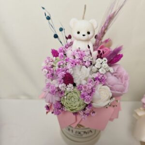 Candle Flower Box z Misiem