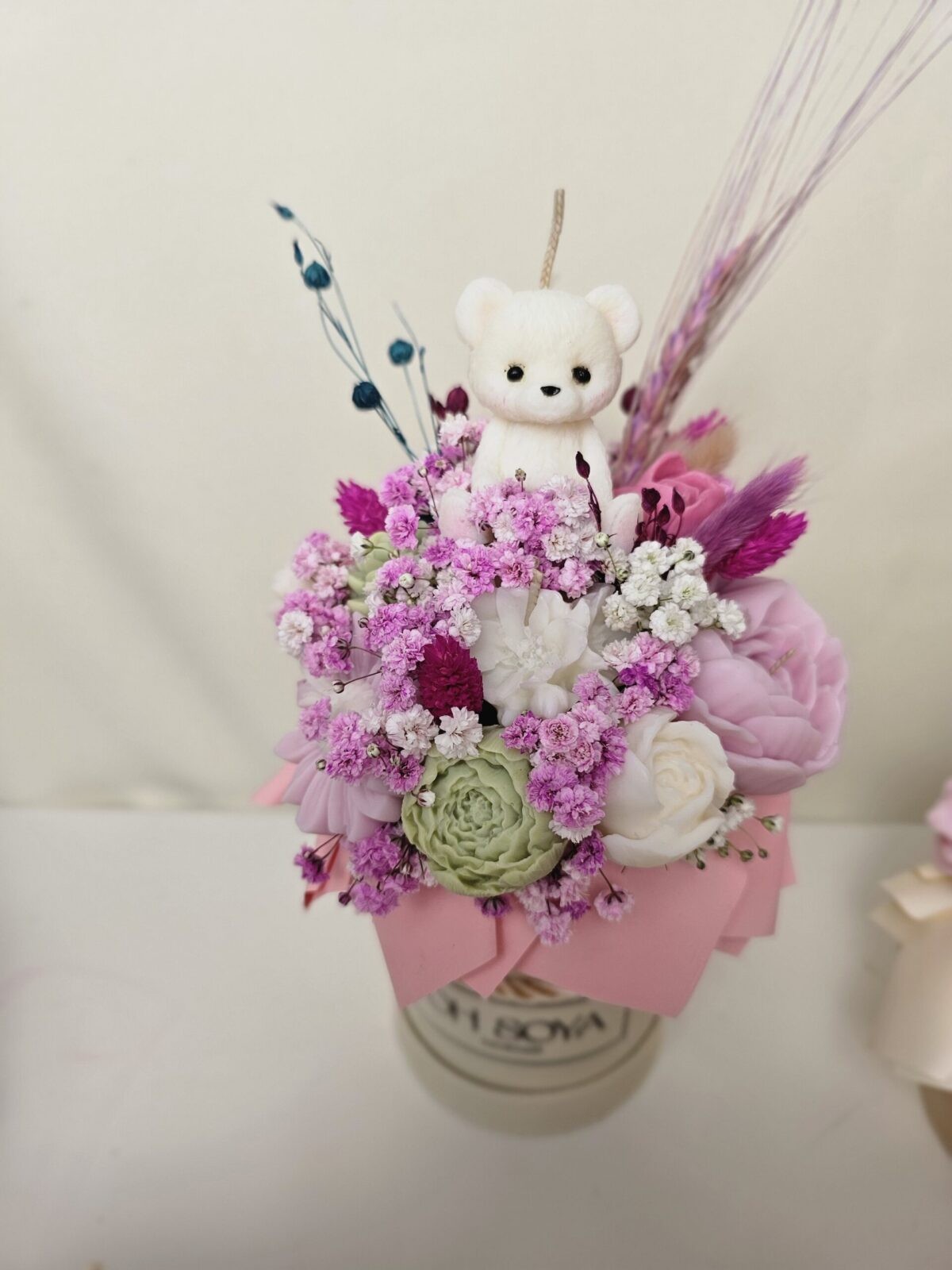 Candle Flower Box z Misiem